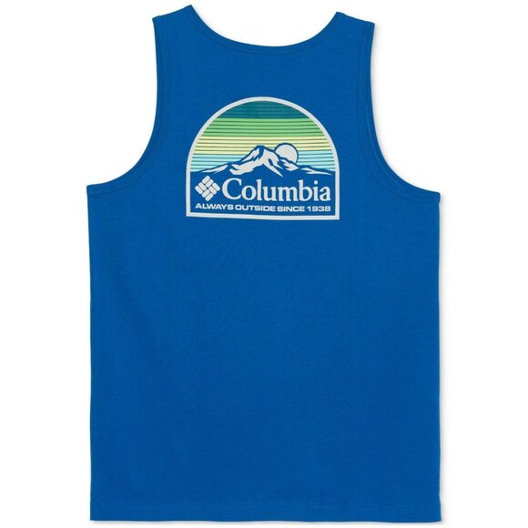 Columbia Mens Regular fit Short Sleeve Graphic Tank Top Shirt Size L Blue - Picture 1 of 1